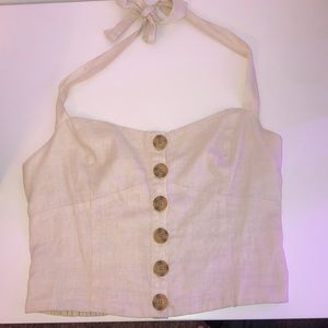 Urban Outfitters Cream Halter Top